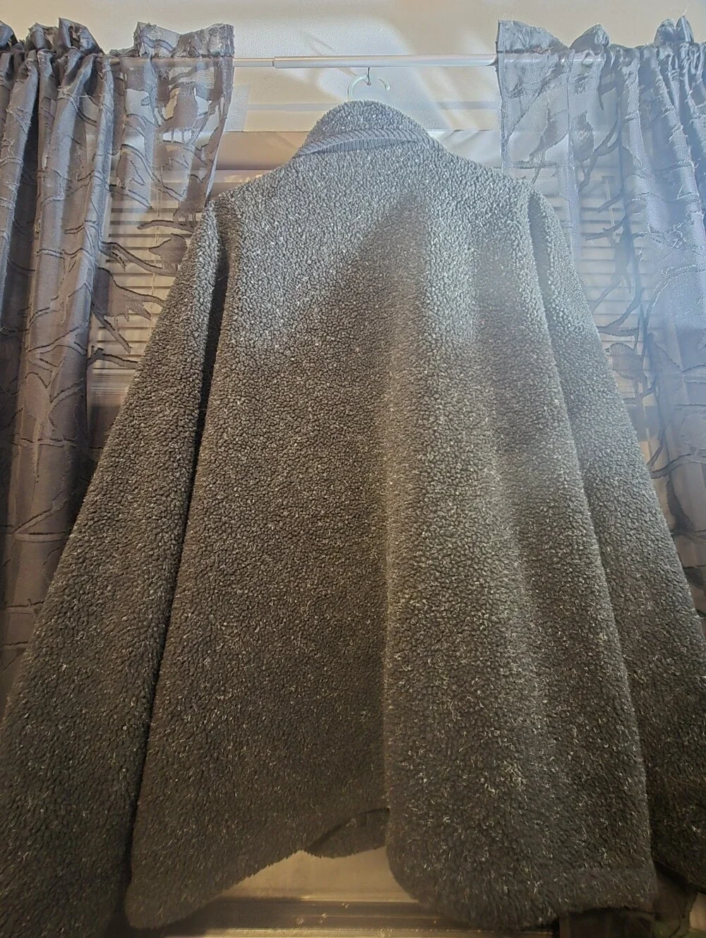 Women's Teddy Button-Up Coat in Charcoal Gray